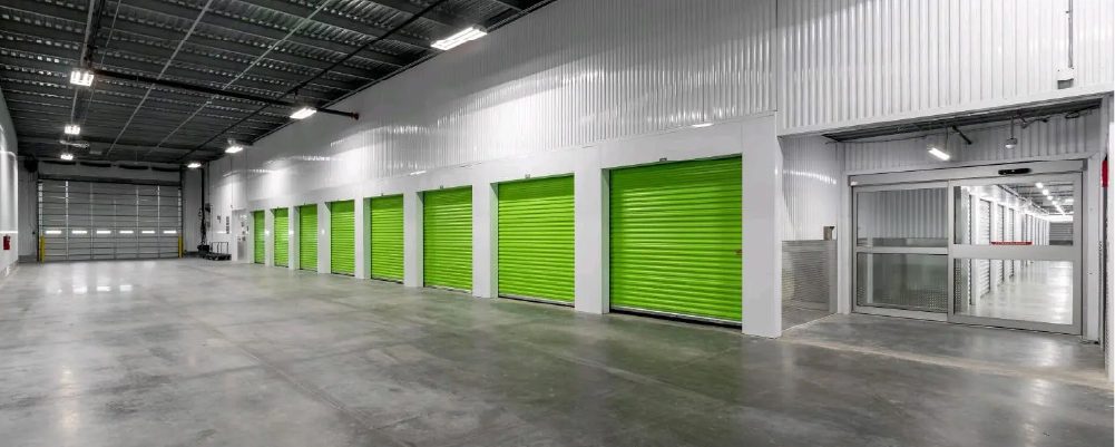 an existing building is reused as a 1BOX storage facility